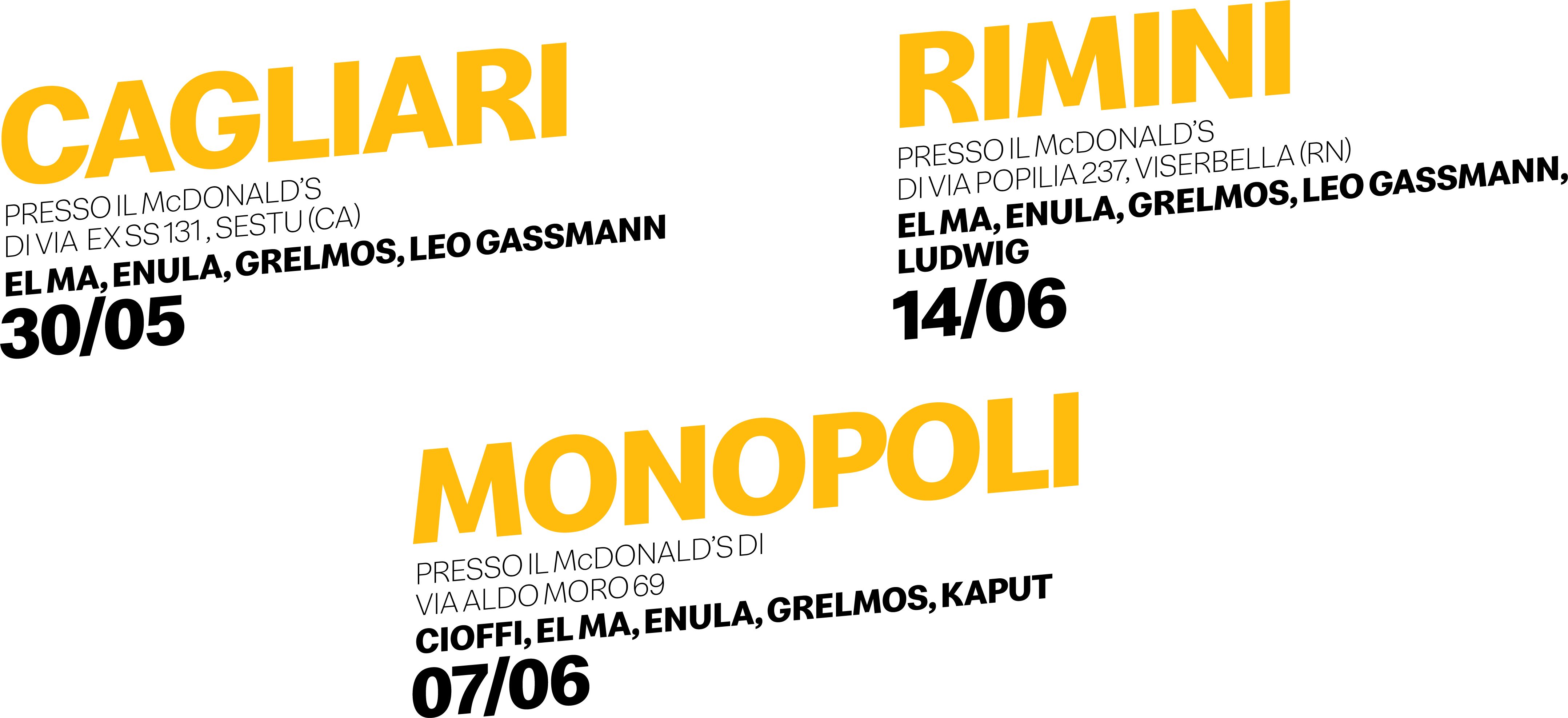Sestu - Rimini - Monopoli - Jesolo